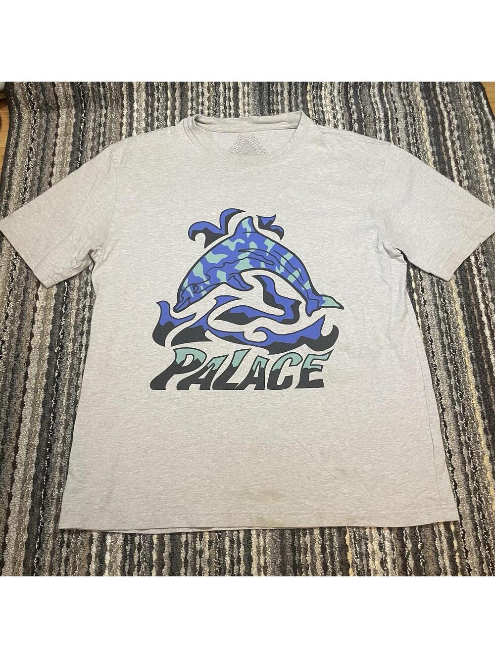 Palace Sketchy Dolphin T‑Shirt Grey Marl Men’s Large 2017 Skate Streetwear